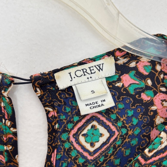 J. Crew women’s geometric Multicolor Floral peplum top Blouse size small EUC - Picture 6 of 12